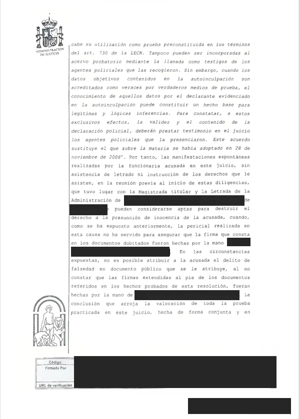 Оправдательный приговор по длящемуся преступлению подделки документов — документ из материалов дела, персональные данные скрыты