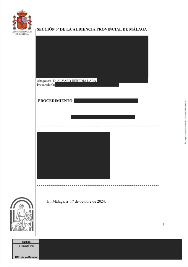 Plea-agreement judgment of the Audiencia Provincial de Málaga with acquittal of co-defendant, with personal data redacted