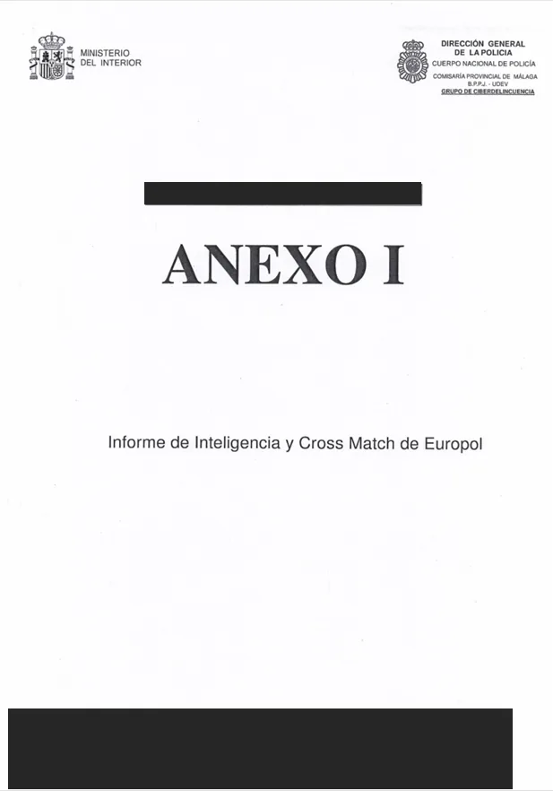 Enquête internationale sur une soustraction de cryptomonnaies avec la coopération d'Europol — document du dossier, avec données personnelles occultées